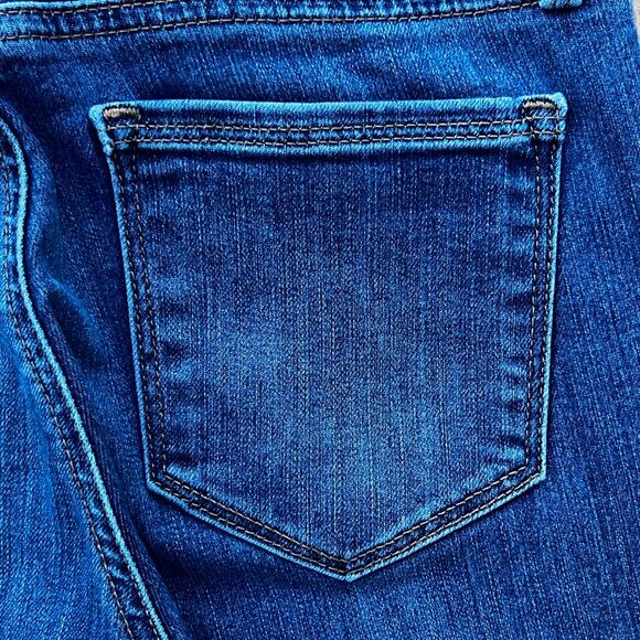 ATHLETA SCULPTEK STRAIGHT JEANS WOMEN’S sz 2 Blue Distressed Low Rise Stretch - Picture 7 of 12